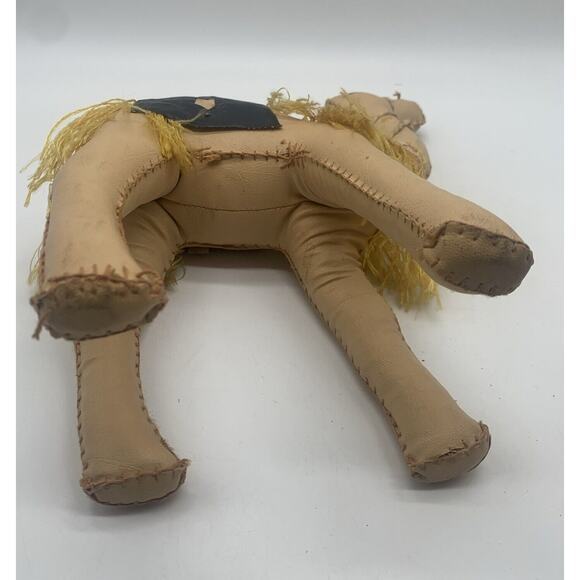 Vtg Egyptian Leather Hand Stitched Camel 2 Figurines 10” And 7” - Picture 3 of 7